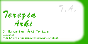 terezia arki business card