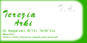 terezia arki business card